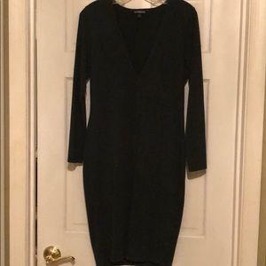 V-neck midi dress